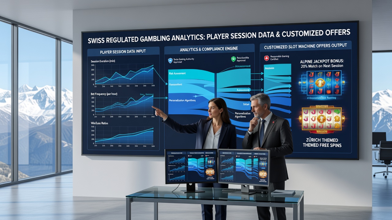 Analytics dashboard showing customized slot offers derived from player session data on Swiss platforms